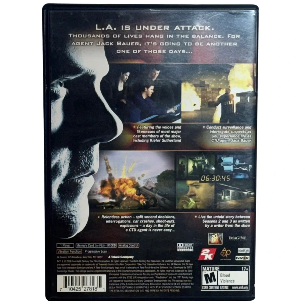 24: The Game (PlayStation‎ 2 PS2, 2006) Complete With Manual Kiefer Sutherland